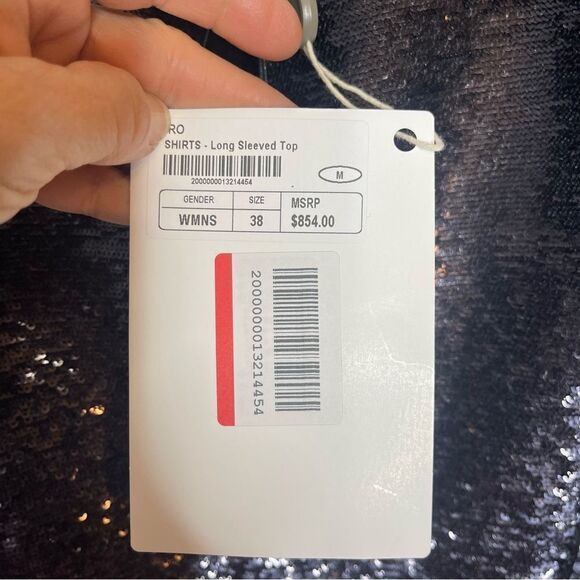 IRO Black Sequin Cold Shoulder Top NWT Size 38 (medium) - Picture 9 of 9